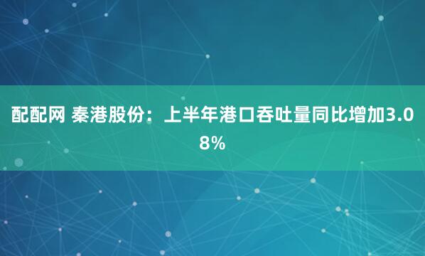 配配网 秦港股份：上半年港口吞吐量同比增加3.08%